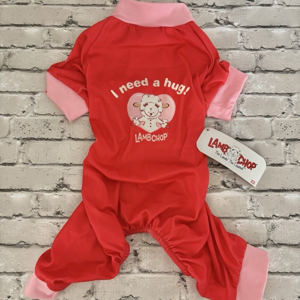 Multipet Lambchop “I Need A Hug!” Valentine Dog PJ Size XS NWT